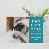 ドッグゴーイヤーおもしろいティール（緑がかった色）ペットの写真 シーズンカード (スタンド正面)