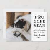 ドッグゴーイヤーおもしろい白黒ペットの写真 シーズンカード (正面)