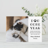 ドッグゴーイヤーおもしろい白黒ペットの写真 シーズンカード (スタンド正面)