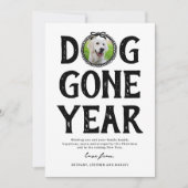 ドッグゴーイヤー白黒写真クリスマス シーズンカード (正面)