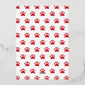 ドッグゴーイングイヤー赤い写真クリスマス 箔シーズンカード (裏面)