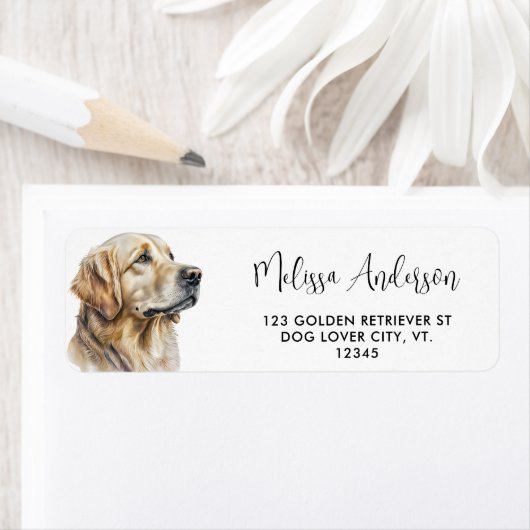 ドッグゴールデンレトリエバーペットウォーター差出人住所 ラベル (インサイチュ)