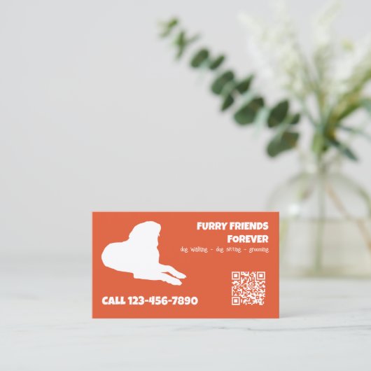 ドッグサービカスタムスQR 名刺 (スタンド正面)