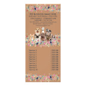 ドッグサービス ペットシッター 料金一覧 ラックカード (裏面)