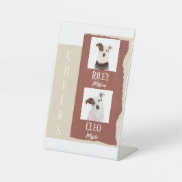 ドッグシグネチャーカクテルドリンク結婚レッド 台座サイン