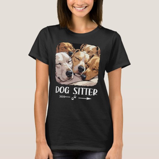 ドッグシッターのグラフィック Tシャツ (正面)
