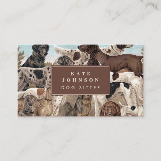 ドッグシッターのトレーナー動物気に犬ロイヤリティ 名刺 (正面)