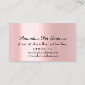 ドッグシッターペットサービスグルーミングポーパスクラシー 名刺 (裏面)