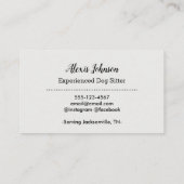 ドッグシッター名刺 名刺 (裏面)