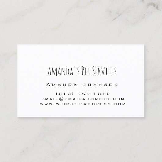 ドッグシッター猫シッターペットサービスグルーミングかわいい 名刺 (裏面)