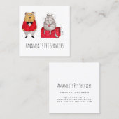 ドッグシッター猫シッターPETサービスグルーミング スクエア名刺 (正面/裏面)