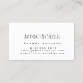 ドッグシッター猫シッターPETサービスグルーミング 名刺 (裏面)