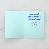 ドッグシッター、ウォーカー、グルーマー、または獣医への感謝 サンキューカード (内部)