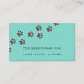 ドッグシッター、ハート付きポーパス、アクアブルー 名刺 (正面)