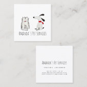 ドッグシッターPETサービスグルーミングかわいいスイーツ スクエア名刺 (正面/裏面)