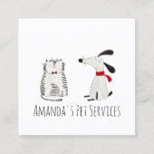 ドッグシッターPETサービスグルーミングかわいいスイーツ スクエア名刺 (正面)
