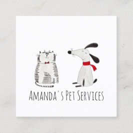 ドッグシッターPETサービスグルーミングかわいいスイーツ スクエア名刺