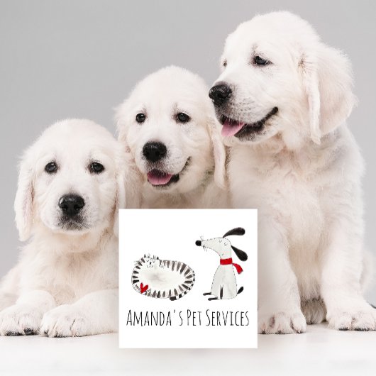 ドッグシッターPETサービスグルーミングかわいいスイーツ スクエア名刺