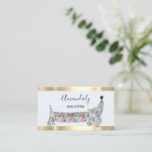 ドッグシッターPETファッションブ気にティックバスセットシルバー 名刺 (スタンド正面)