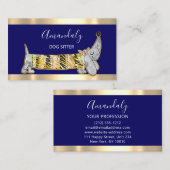 ドッグシッターPETファッションブ気にティックバスセットネイビー 名刺 (正面/裏面)