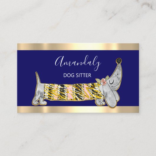 ドッグシッターPETファッションブ気にティックバスセットネイビー 名刺 (正面)