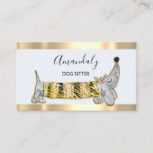 ドッグシッターPETファッションブ気にティックバセットグレー 名刺 (正面)