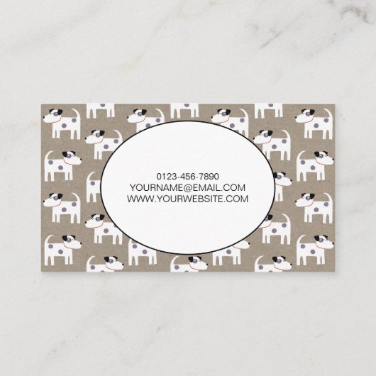 ドッグシッティングジャックラッセルテリアブラウン紙 名刺 (裏面)