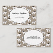 ドッグシッティングジャックラッセルテリアブラウン紙 名刺 (正面/裏面)