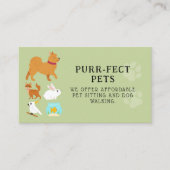 ドッグシッティング歩くペットトリマーハウンドグルーミング 名刺 (正面)