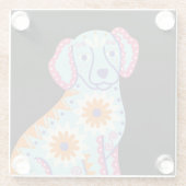 ドッグシュガースカルデーオブザデッドブラックコースター ガラスコースター (裏面)