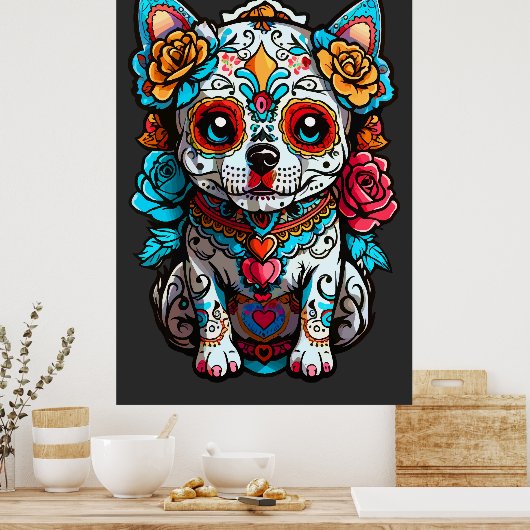 ドッグシュガースカルハロウィーン、ディアデロスミュートス ポスター (キッチン)