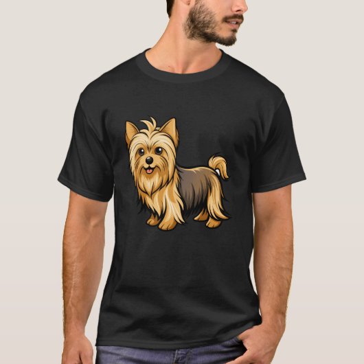 ドッグショーで歩くスリムなシルキエリエ Tシャツ (正面)