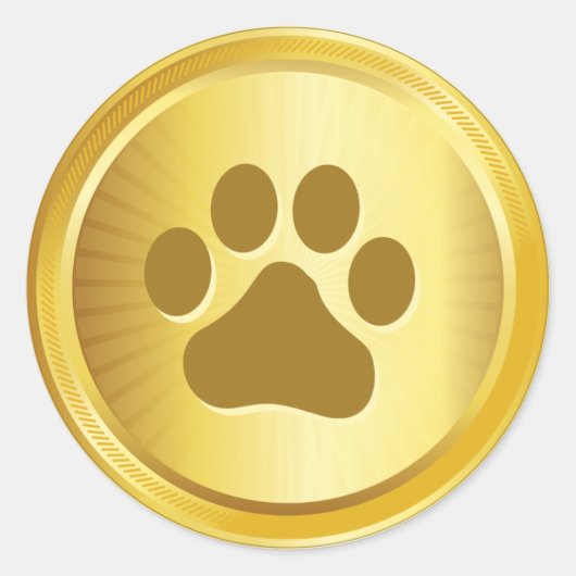 ドッグショーの勝者金ゴールドメダル ラウンドシール (正面)