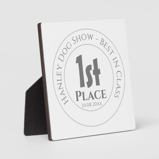 ドッグショー最高の – 第1期賞トロフィー賞受賞 フォトプラーク (正面)