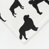 ドッグシルエットパターン、黒プリント フリースブランケット (角)