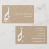 ドッグシルエット、ミニマルモダンリストホワイト 名刺 (正面/裏面)