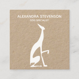 ドッグシルエット、ミニマルモダンリスト スクエア名刺