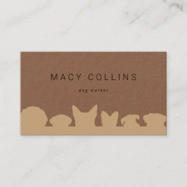 ドッグシル素朴シルエットクラフトビジネスカード 名刺