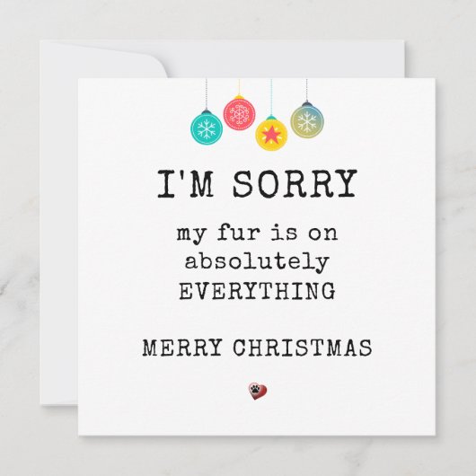 ドッグシンプルおもしろいから来たファーメリークリスマス シーズンカード (正面)