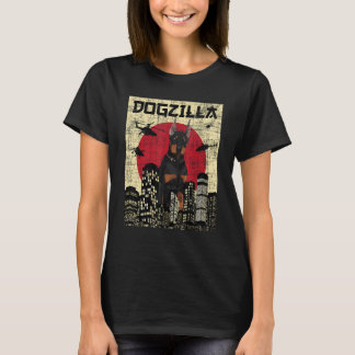ドッグジラ 日本のドーベルマン 犬 ペットのオーナー Tシャツ