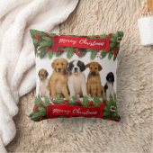 ドッグスのクリスマスフォト クッション (ブランケット)