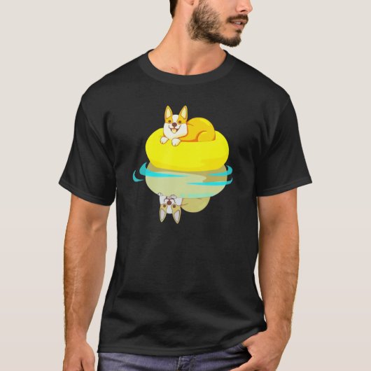 ドッグスイミングドッグコーギ Tシャツ (正面)