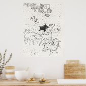 ドッグスイラストレーション ポスター (キッチン)