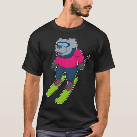 ドッグスキーヤー スキー ウィンタースポーツ Tシャツ (正面)