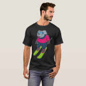 ドッグスキーヤー スキー ウィンタースポーツ Tシャツ (正面フル)