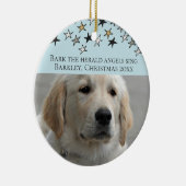 ドッグスクリスマスパーソナライズされた写真テンプレート セラミックオーナメント (右)
