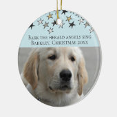 ドッグスクリスマスパーソナライズされた写真テンプレート セラミックオーナメント (左)