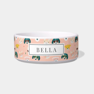 ドッグスサングラスメガネピンクネームペット ボウル