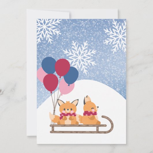 ドッグススレディング誕生日招待状 招待状 (裏面)