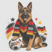 ドッグステッカー サッカー 2026 シール (正面)